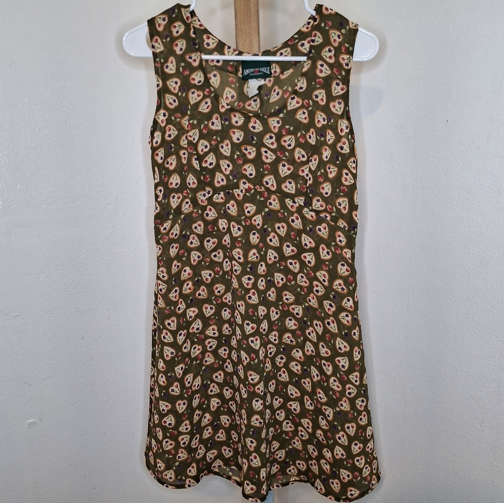 Vintage American Eagle Sheer Floral Dress Size Small